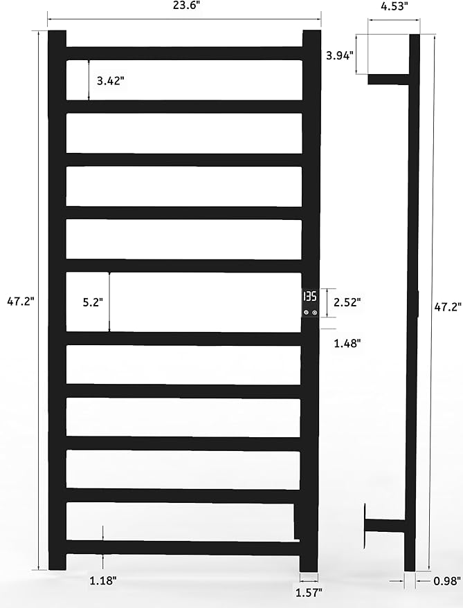 Topdattion Smart Wireless Electric Towel Warmer | Blade Thin 10 Bar Design | - Image 3