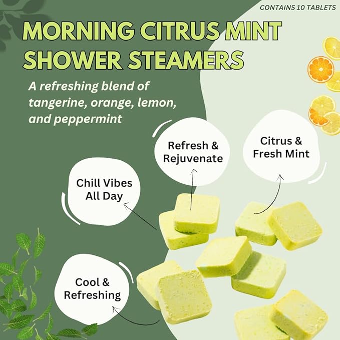 Morning Citrus Mint Shower Steamers Aromatherapy - Image 2