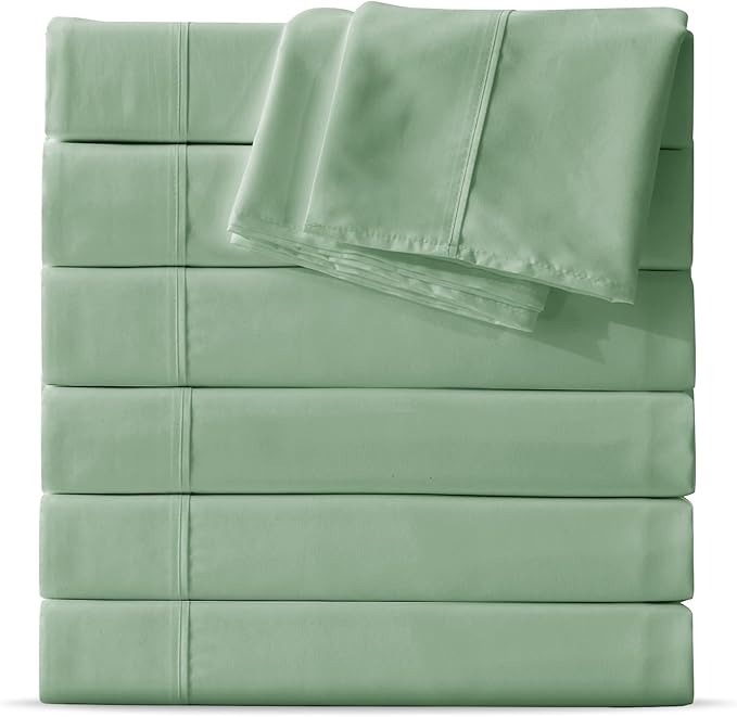 Maple&Stone Queen Flat Sheet 6 Pack, Premium Soft & Breathable, Brushed by MapleStone