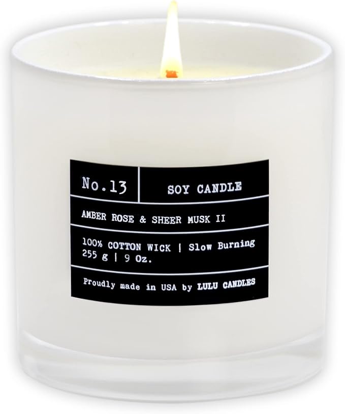 Lulu Candles | Amber, Rose & Sheer Musk II | Luxury Scented Soy Jar Candle | by LULUCANDLES