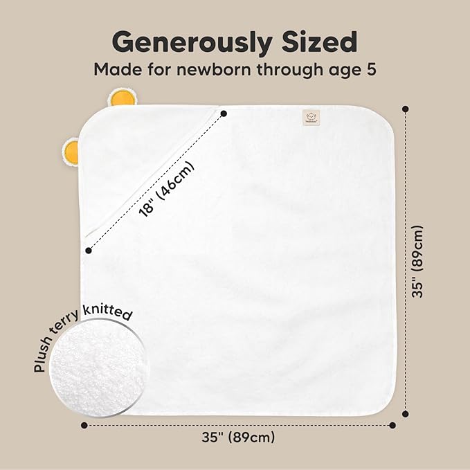 KeaBabies Hooded Baby Towel for Newborn - Image 4