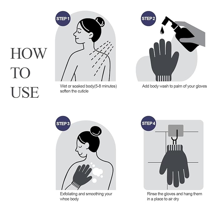 Evridwear Exfoliating Dual Texture Bath Gloves - Image 3