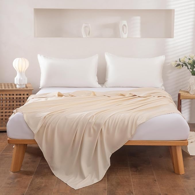 King Flat Sheet Only， 108x102Inch Beige - Image 2