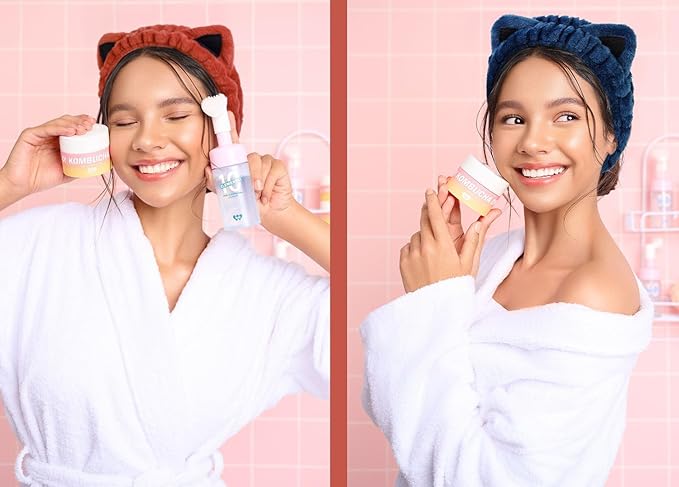 Huachi 2 Packs Cute Cat Spa Headband - Image 6