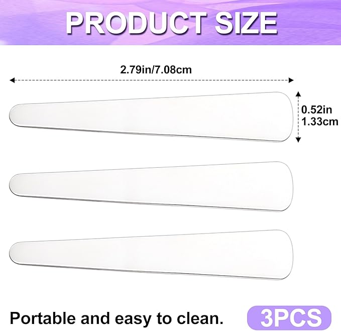 Pndeyo 3pcs Mini Stainless Steel Makeup Spatula, Reusable Cosmetic Cream - Image 2