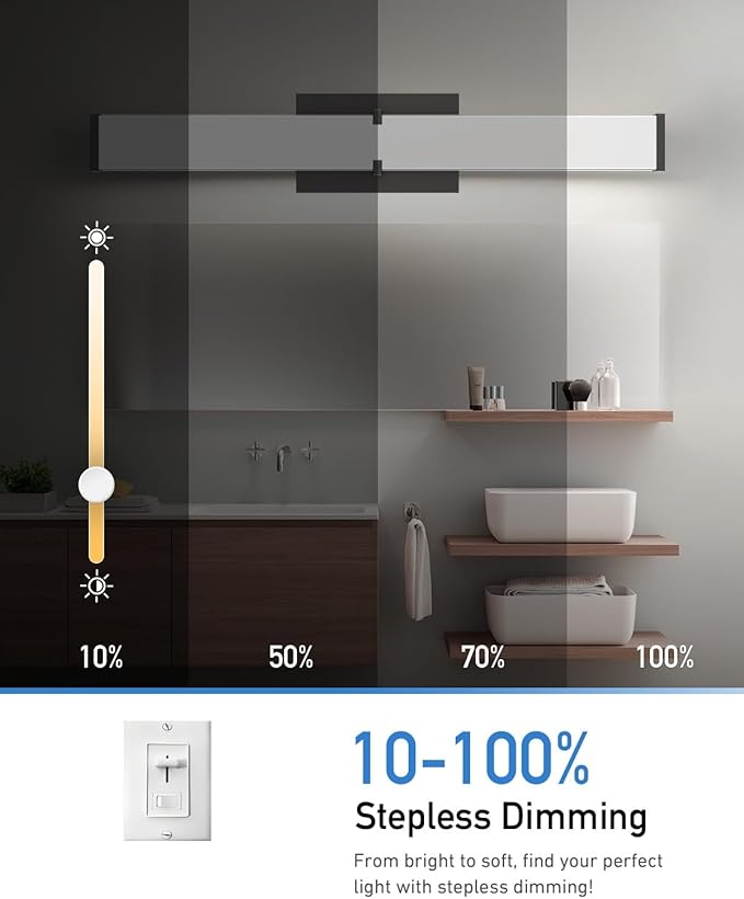 Modern Bathroom Light Fixtures 24 Inch, 25W 2500 Lumen Dimmable Bathroom Vanity - Image 4