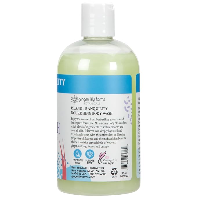 Ginger Lily Farms Botanicals Nourishing Body Wash, Island Tranquility, 100% - Image 3