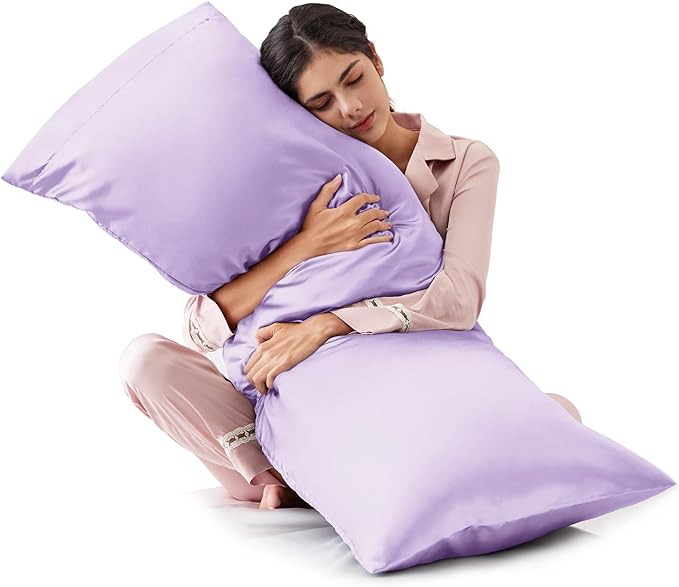 Love's cabin Satin Body Pillowcase 20x54, Cooling Pillow Cover by Lovescabin