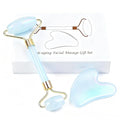 Jade roller and gua sha, facial roller, women's skincare tool, self-care gift by Werncy