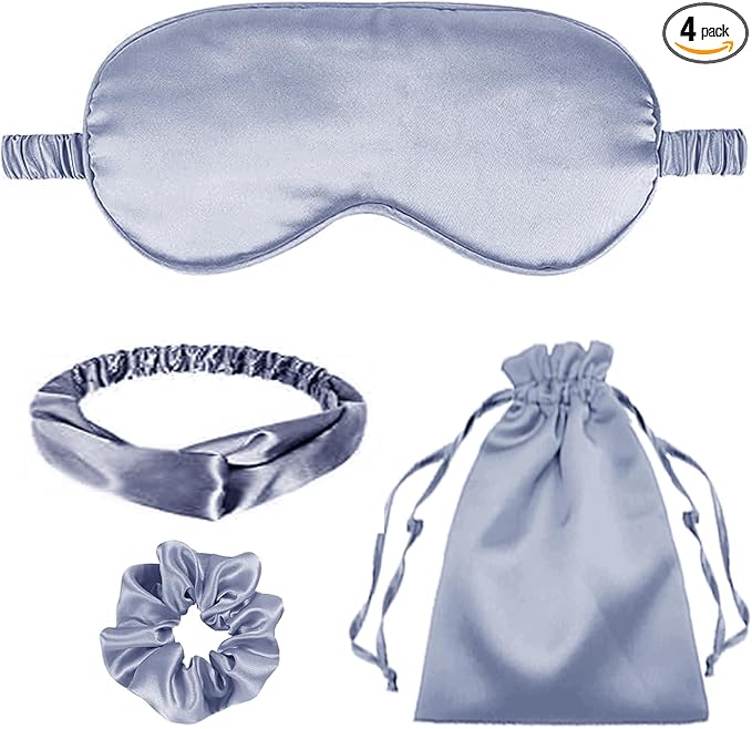 4Pcs Silk Sleep Masks Satin Eye Mask Silky Eyes Cover Blindfold Eyeshade by WJingYiJia
