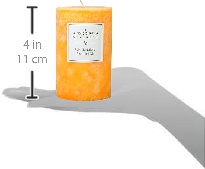 Aroma Naturals Lavender & Tangerine Essential Oil Scented Pillar Candle - Image 5