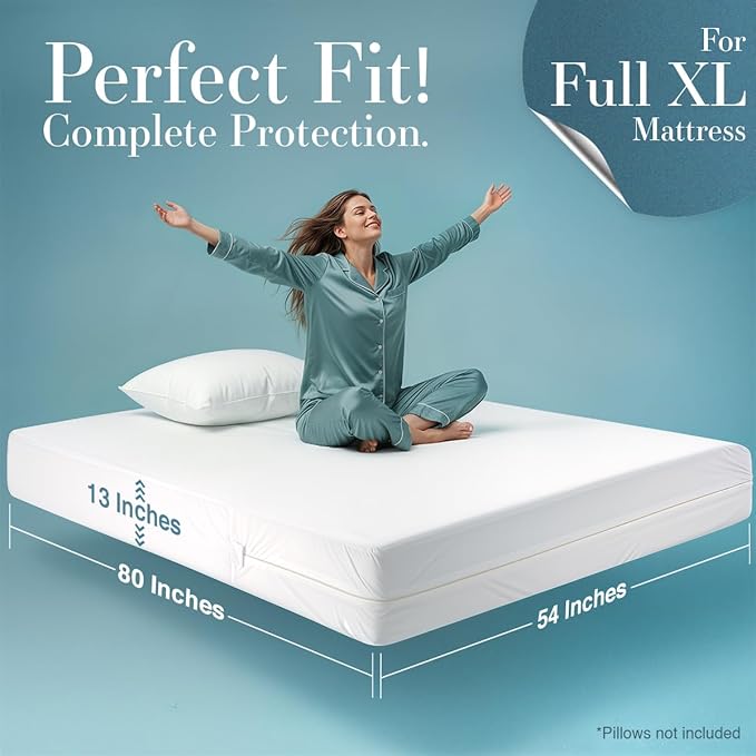 Utopia Bedding Mattress Protector Zippered Full XL Size, 100% Waterproof Bed - Image 5