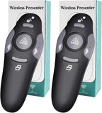 (2 Units) Wireless Presentation Clicker for PowerPoint, Wireless Presenter Remote with Laser Pointer Slide Clickers for Mac/Windows/Linux, Computer/Laptop, Google Slide/PPT/Keynote
