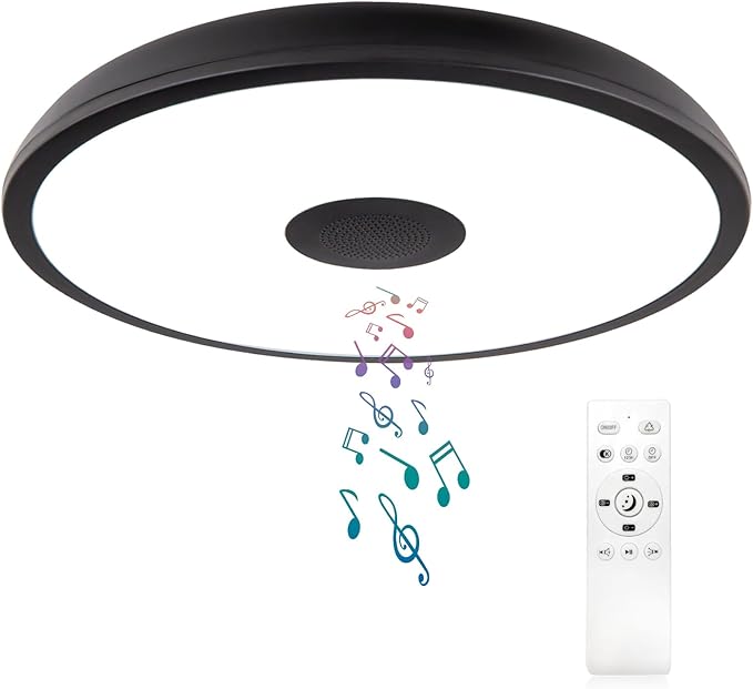 Black Waterproof LED Flush Mount Ceiling Light Fixture, by AlwaysOnAlwaysWarm