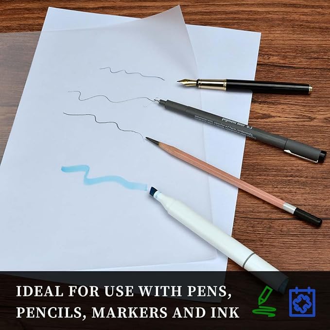 SEMLEART Artit's Tracing Paper roll,32lb/50gsm,17.5 inch x 25 Yard,Translucent Tracing Paper for Pencil, Marker and Ink - Trace Images, Sketching,Drawing