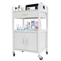 Salon Trolley Cart with Wheels, Mobile Utility Storage Cabinet with 1 Drawer & by HAPPCUCOE