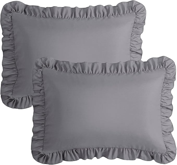 KKJIAF Ruffle Pillow Cases King Size Set of 2, Ruffled Pillow Covers - Image 7