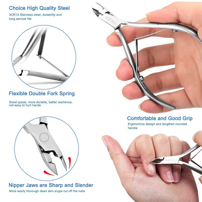Professional Cuticle Nippers Set, Stainless Steel Manicure Kit - Image 2