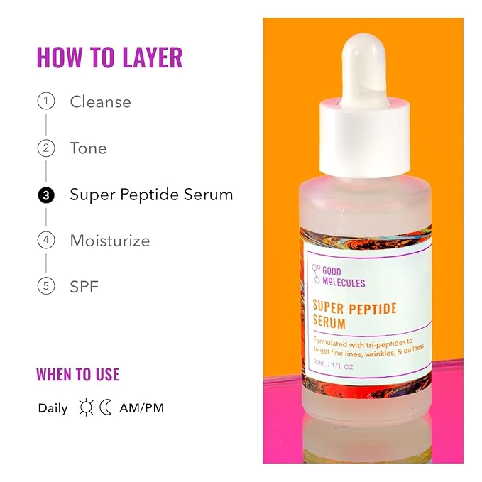 Good Molecules Super Peptide Serum Pack 3 – 1 fl oz / 30 ml Each | Lightweight - Image 5
