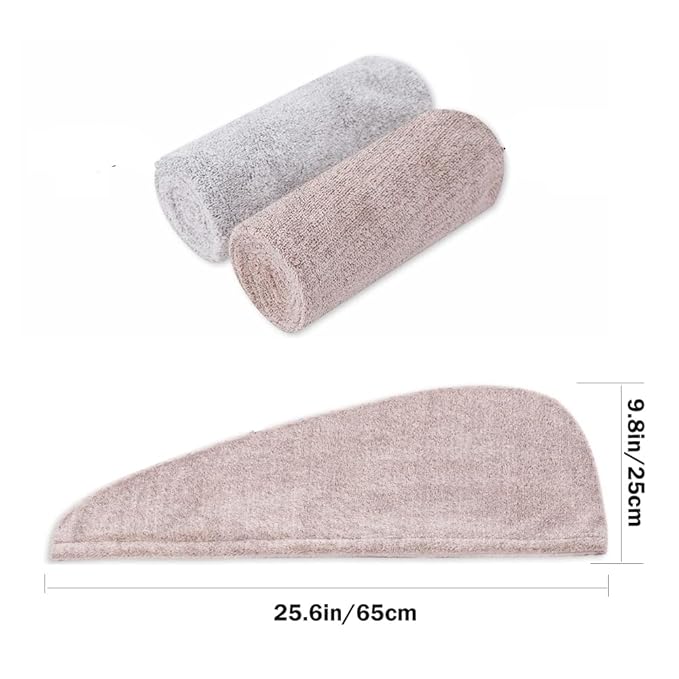 M-bestl 2 Pack Hair Towel Wrap, Rapid Carbon Fiber Hair Drying Towel - Image 5