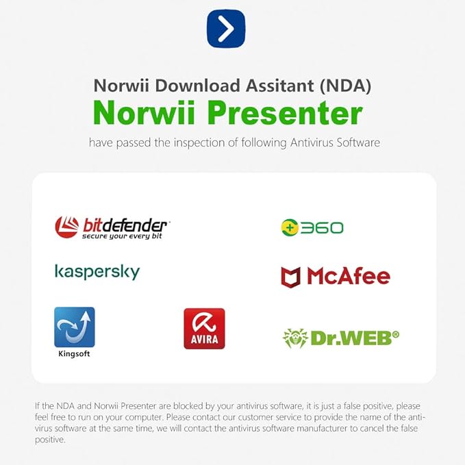 Norwii N75 Rechargeable Presentation Clicker with Green Light Pointer for presentations, PowerPoint Clicker for Presentation Remote, Long Range Wireless Presenter (Green Light)