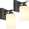 Set of 2 Wall Sconces for Bathroom, Modern Vanity Light Fixtures, Matte Black by WelcometoVerRon