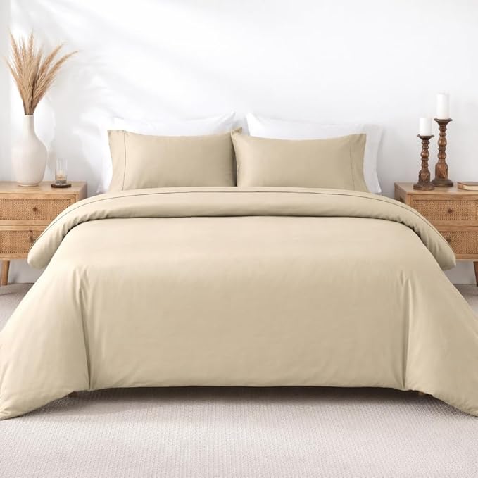 California Design Den 3 Pc 100% Cotton Duvet Cover Set Queen Size/Full Size by CaliforniaDesignDen
