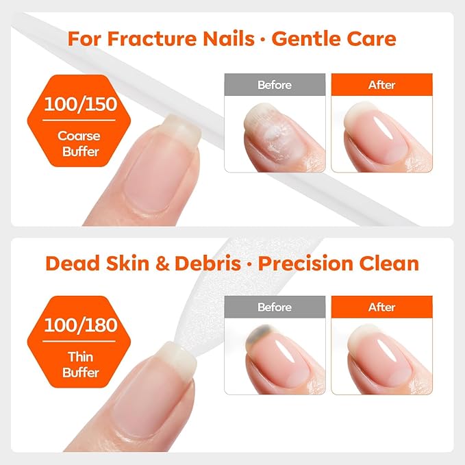 Modelones Glass Nail Files, Double-Sided Reusable Sandblasted Fingernail - Image 2