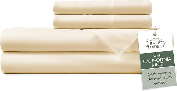 Hotel Sheets Direct 4 Piece Bed Sheet Set California King Size, 100% Viscose by HOTELSHEETSDIRECT