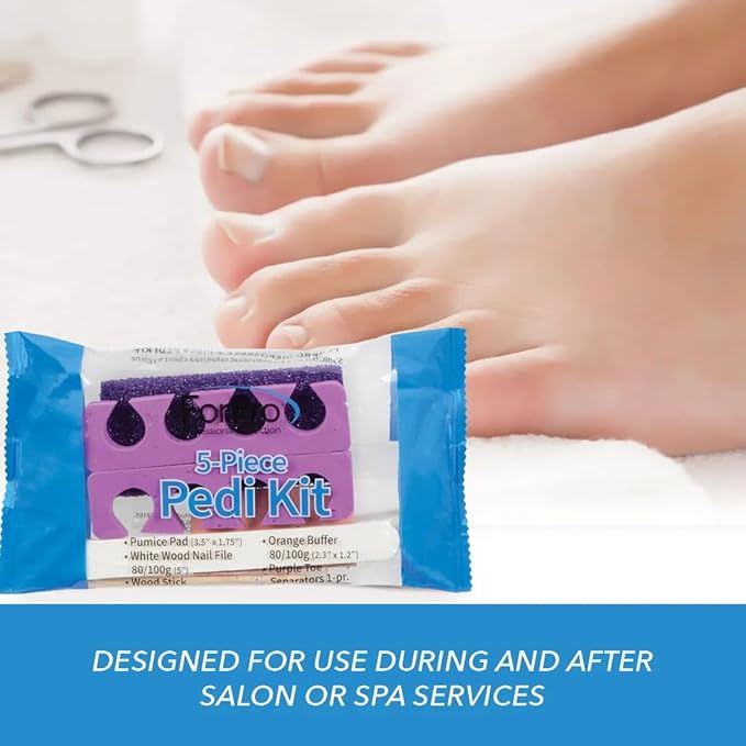 ForPro 5-Piece Pedi Kit, Individually-Packed Pedicure Set, Wood Nail File - Image 9
