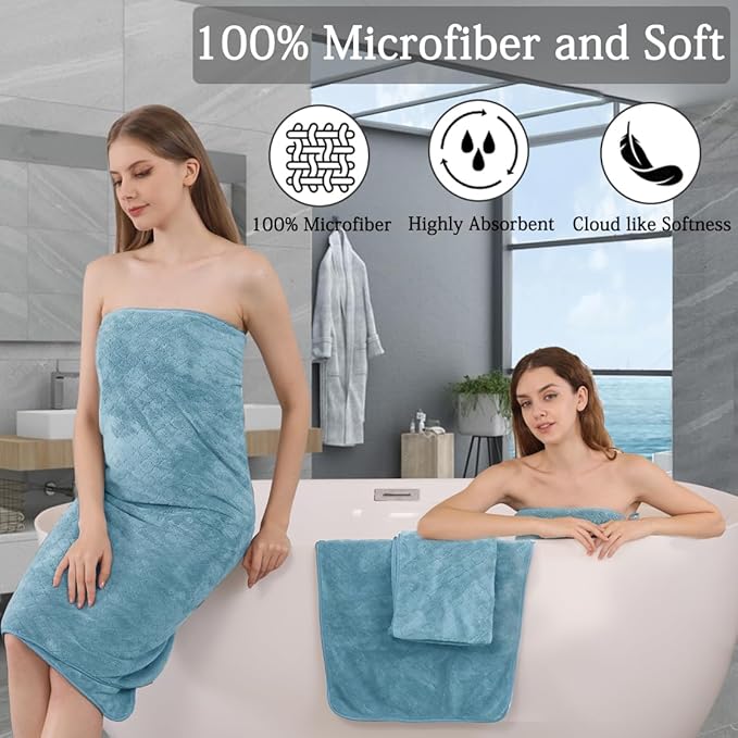 Ycosy 8-Piece Bath Towels Set, 2 Oversized Large Bath Towels Sheet, 2 Hand - Image 3