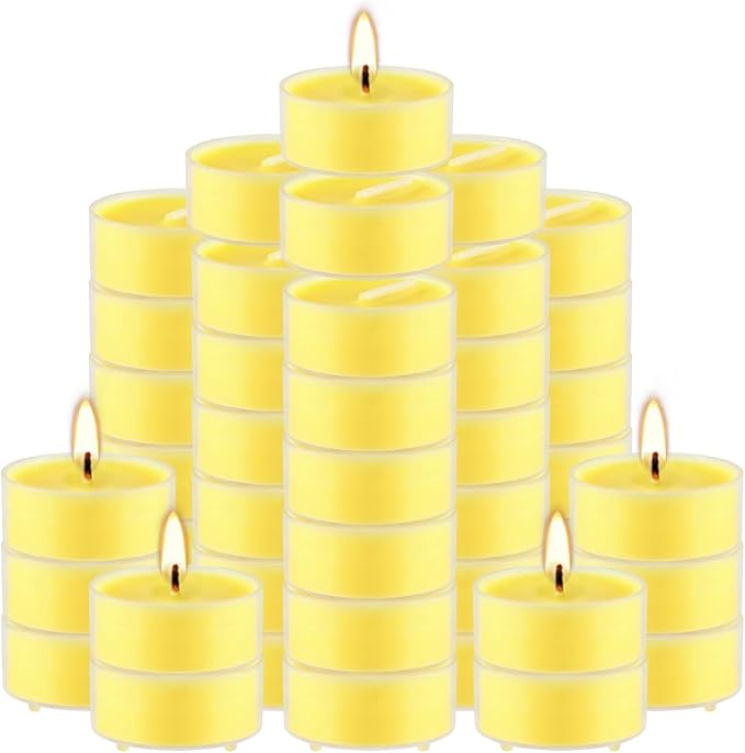 3.5-Hour 50Pack Citronella Tealight Candles, Outdoor and Indoor Summer Scented - Image 2