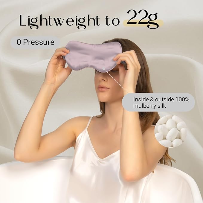 ZIMASILK 100% 22 Momme Pure Mulberry Silk Sleep Mask, Filled - Image 2