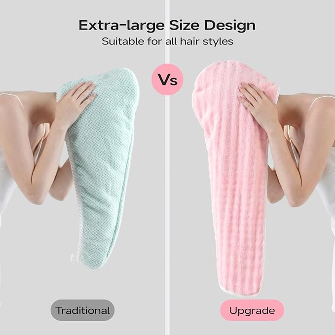 REDKISS 3 Pack Extra Large Microfiber Hair Towels - Image 8