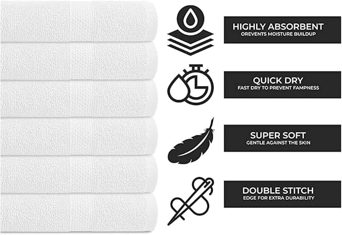 KAHAF COLLECTION 100% Cotton Bath Towel Set, Quick Dry, Highly Absorbent - Image 4