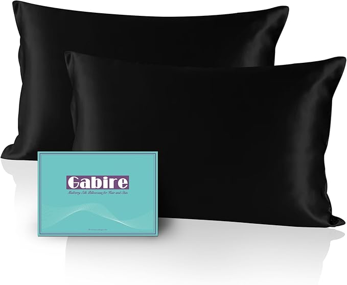 Gabire Mulberry Silk Pillow Cases Set of 2, Both Sides Real Silk Pillow Cover by MulberrySilkPillowcases