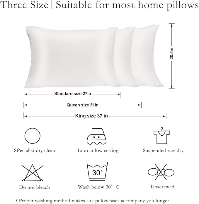 JOGJUE Silk Pillowcase for Hair and Skin 2 Pack 100% Mulberry Silk Bed - Image 5