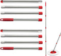 Spin Mop Replacement Handle, 4-Section 30-to-58 inch Mop Replacement Stick Compatible with Ocedar Mop Handle for Easy Wring Mop Refills, Germany Screw Joint (Red 2 Pack)
