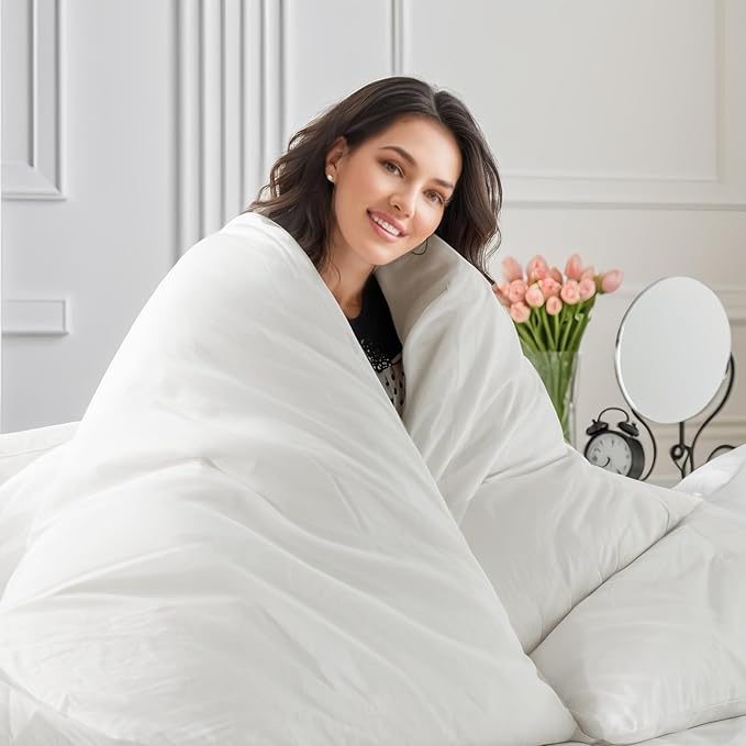 NEXHOME PRO Duvet Cover Set Super King 108"x98" Linen Look Textured Cream White - Image 6