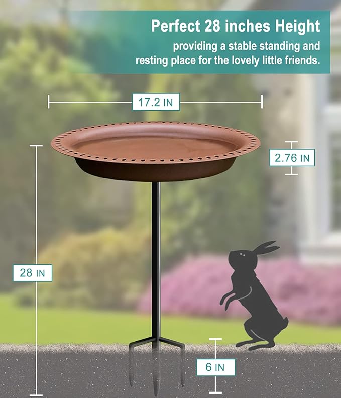Garbuildman Extra-Large Freestanding Birdbaths Bowl, Detachable Decoration Spa - Image 2