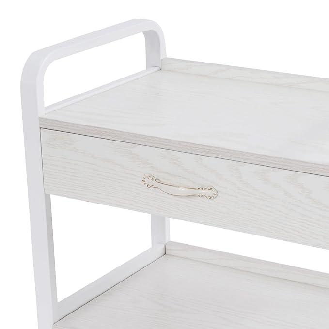 Salon Trolley Cart with Wheels, Mobile Utility Storage Cabinet with 1 Drawer & - Image 5
