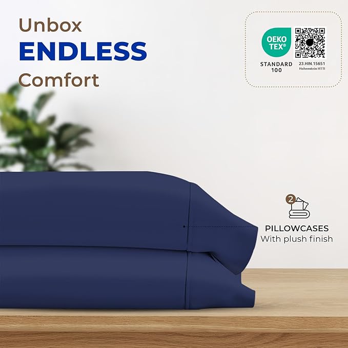 Thread Spread 100% Egyptian Cotton Pillow Cases Queen Size Set of 2 - Image 3