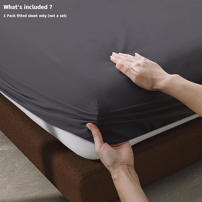 100% Egyptian Cotton Fitted Sheet Queen Size, 600 Thread Count, Soft & Elastic - Image 4