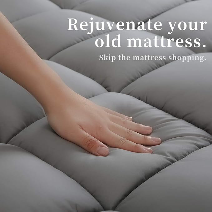 COONP California King Mattress Topper, Extra Thick Pillowtop, Cooling Plush - Image 5