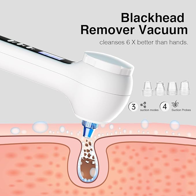 UMICKOO 3 in 1 Facial Cleansing Brush & Blackhead Remover, Rechargeable Face - Image 4