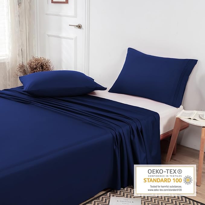 Lirex Flat Sheet, Full Size Extra Soft Brushed Microfiber 1800 Microfiber Flat - Image 4