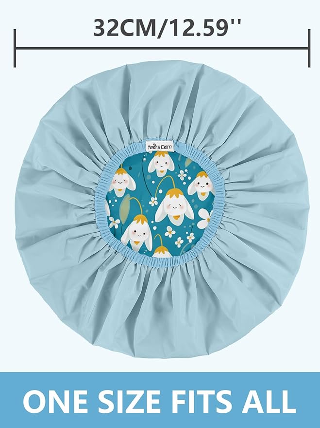 Years calm Shower Caps for Women Reusable Waterproof, Double Layer Waterproof - Image 3
