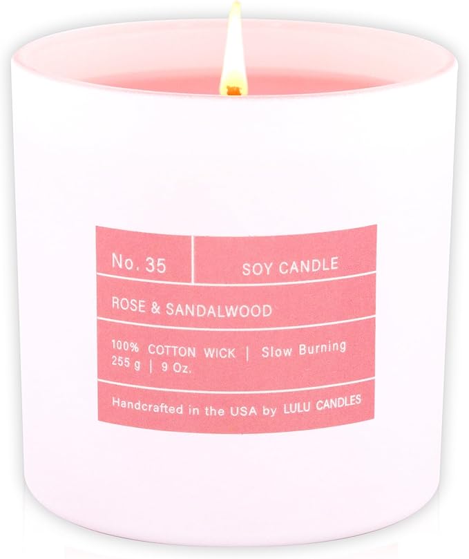 Lulu Candles | Rose & Sandalwood | Smells Floral & Woody | Luxury Scented Soy - Image 3