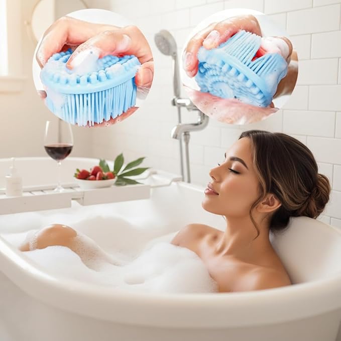 Silicone Body Scrubber 2 Pack Silicone Loofah Exfoliating Body Scrubber Soft - Image 4