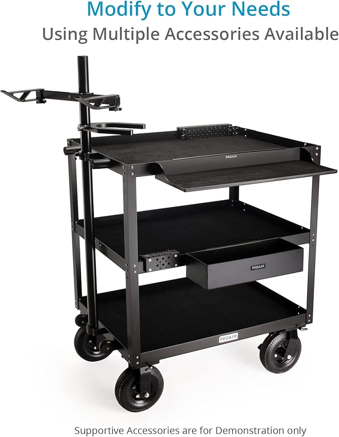 PROAIM Bowado 36" Video Camera Production Cart for Photographer, Videographer & Filmmaker. Payload up to 200kg/440lb. Collapsed Design (CT-BWDO-36)